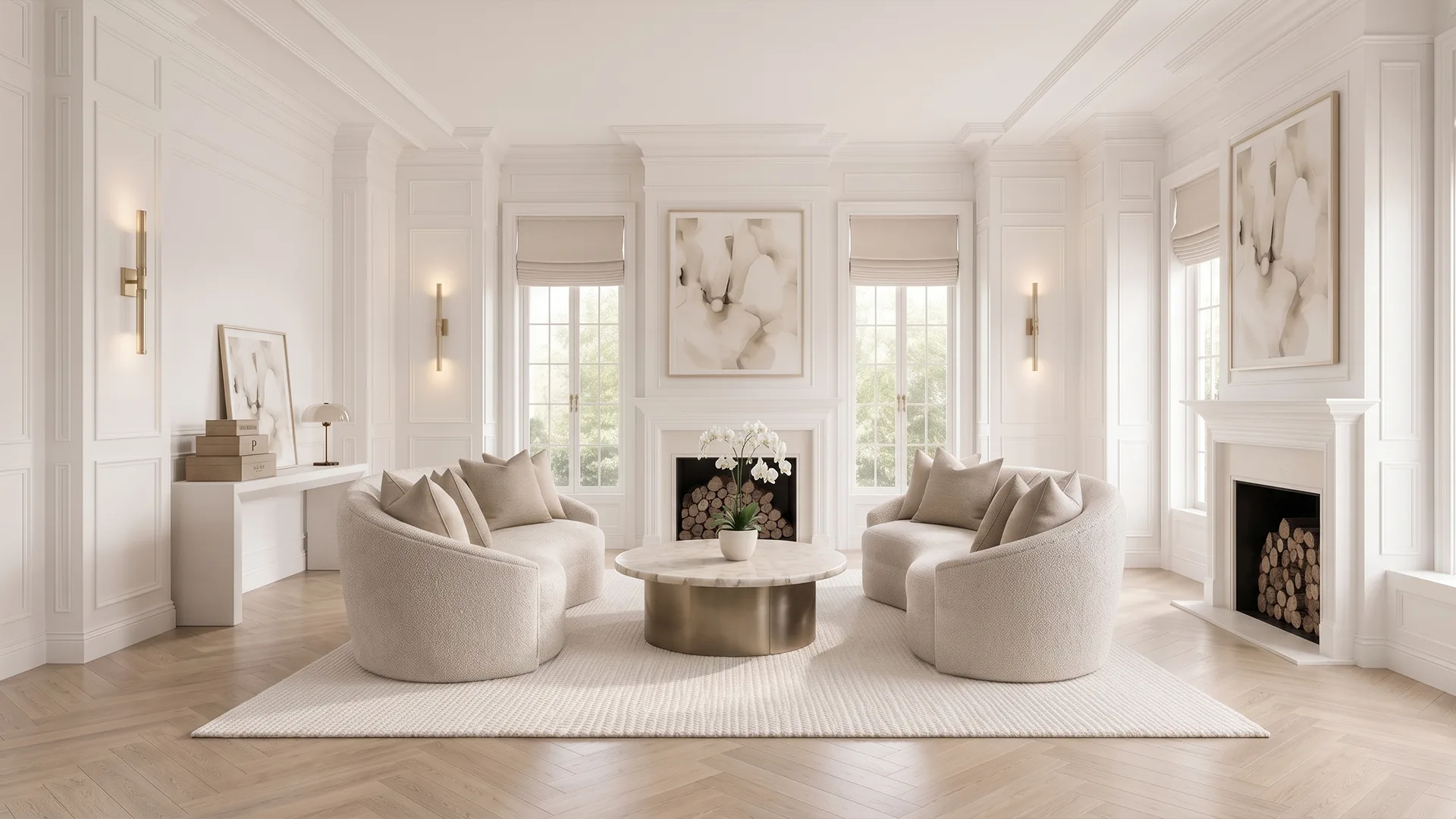 Living room styled with a designer rug