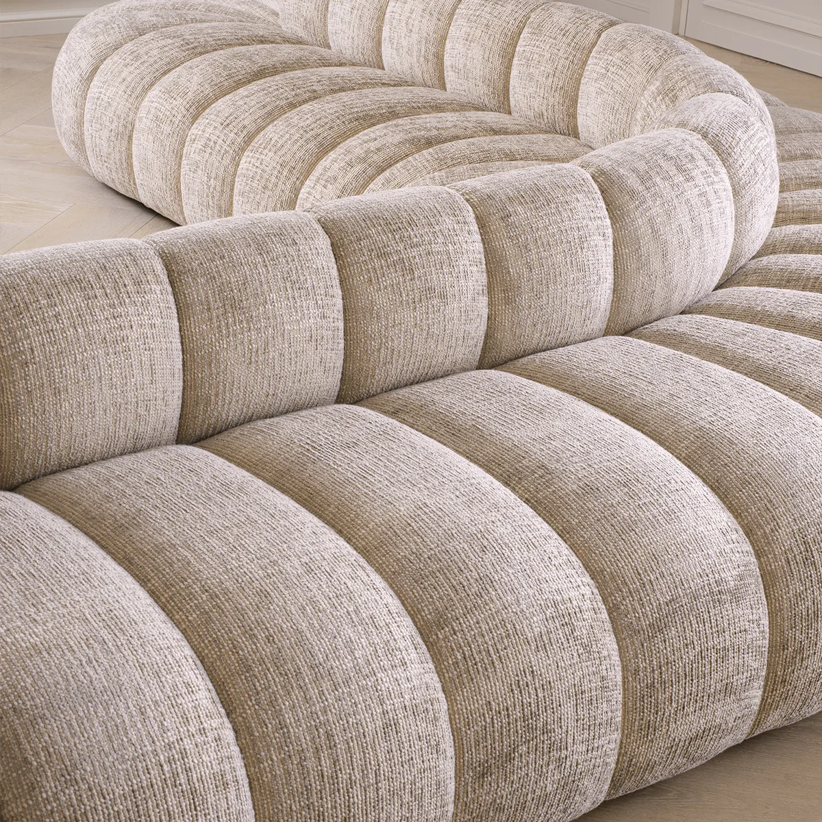 Channel-tufted sofa